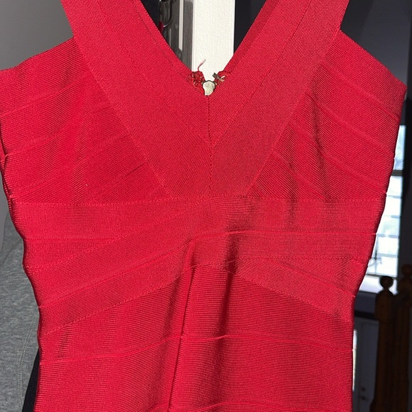 Red bandaged vintage Bebe dress size small - Picture 2 of 4